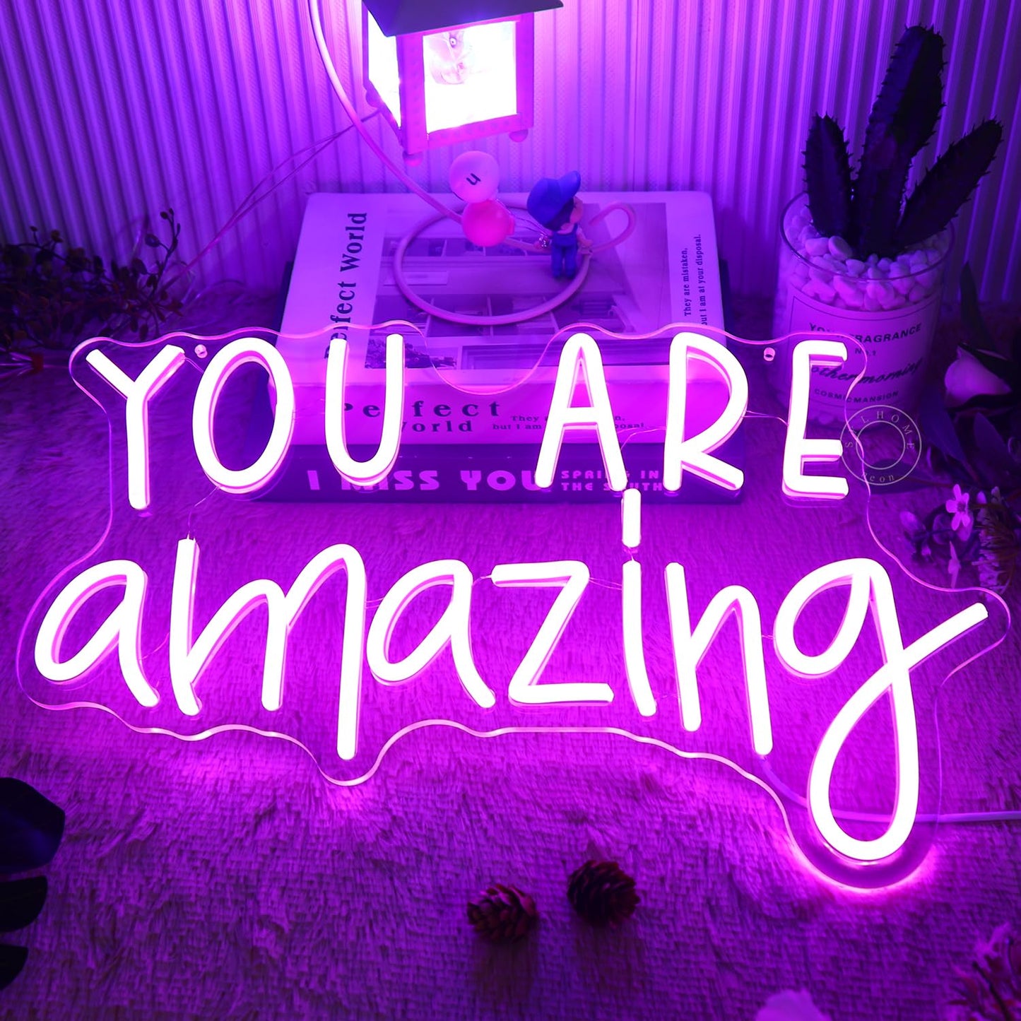 SYLHOME You Are Amazing LED Neon Light Sign 5V Girls Boys Bedroom Living Room Classroom Wall Decor Sign Hanging Smart Kid Birthday USB 16.9" X 10.6" Warm White