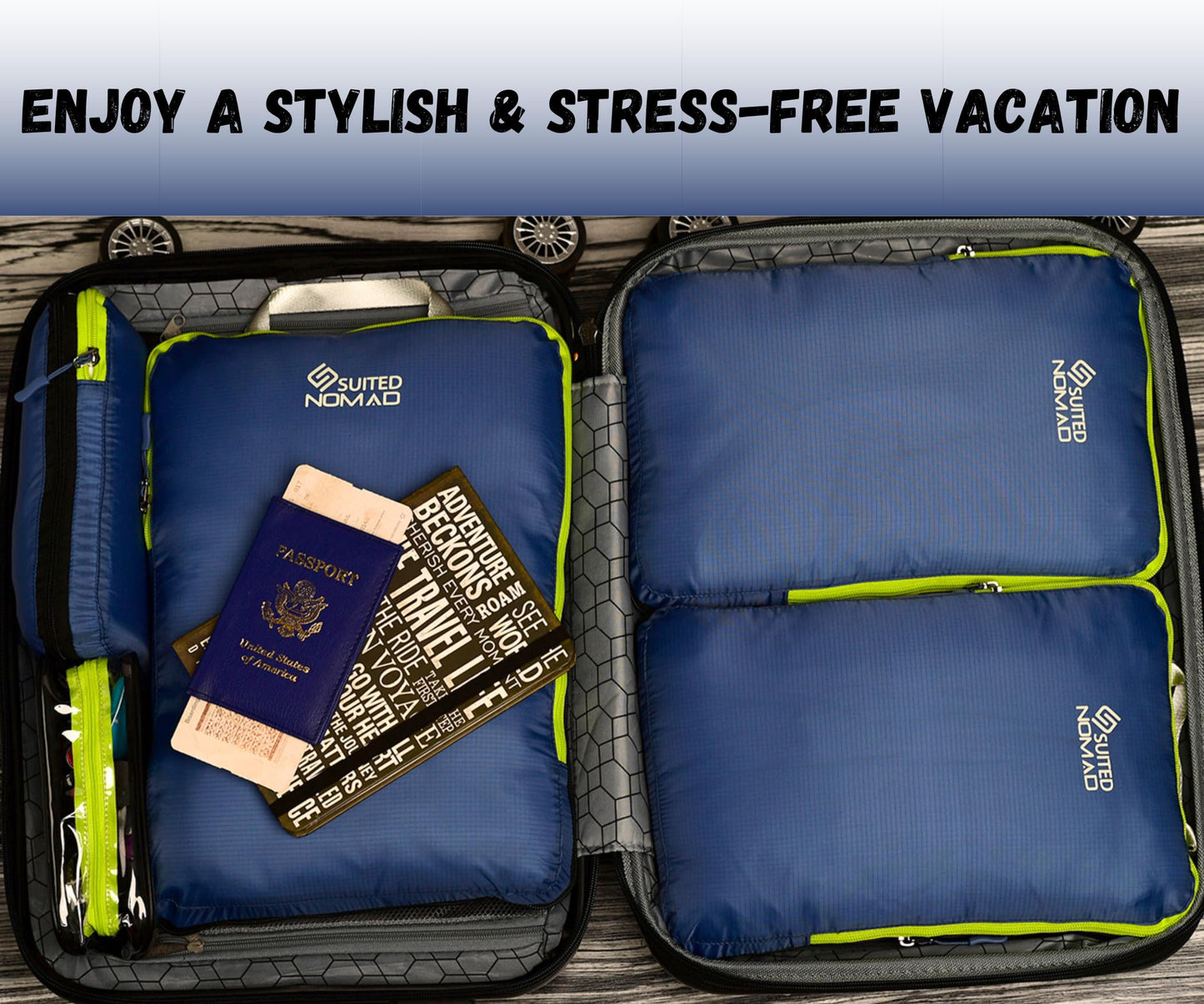 6 Set/3 Set Ultralight Compression Packing Cubes, Suitcase and Backpack Travel Organizer Bags