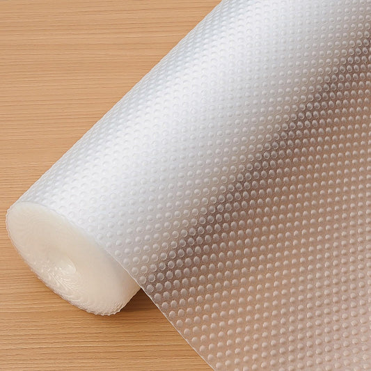 Hersvin Shelf Liners, 12in x 20ft Kitchen Drawer Mats, Non-Adhesive EVA Cupboard Protector, Cabinet Lining, Refrigerator Liner (Clear Dot)