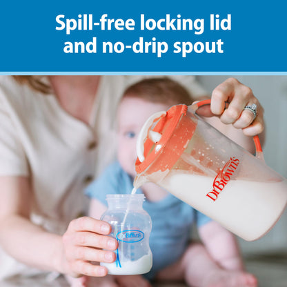 Dr. Brown's Baby Formula Mixing Pitcher with Adjustable Stopper, Locking Lid & No Drip Spout, Black, BPA Free, 36oz, 1 Pack