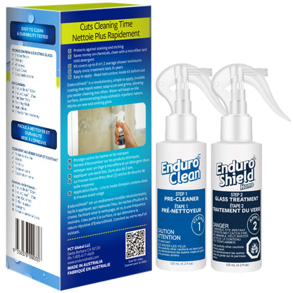 EnduroShield Glass Treatment Kit - Advanced Protection for Glass Surfaces - Repels Soap Scum, Grime & Dirt Without Harsh Chemicals - 4.2 fl oz