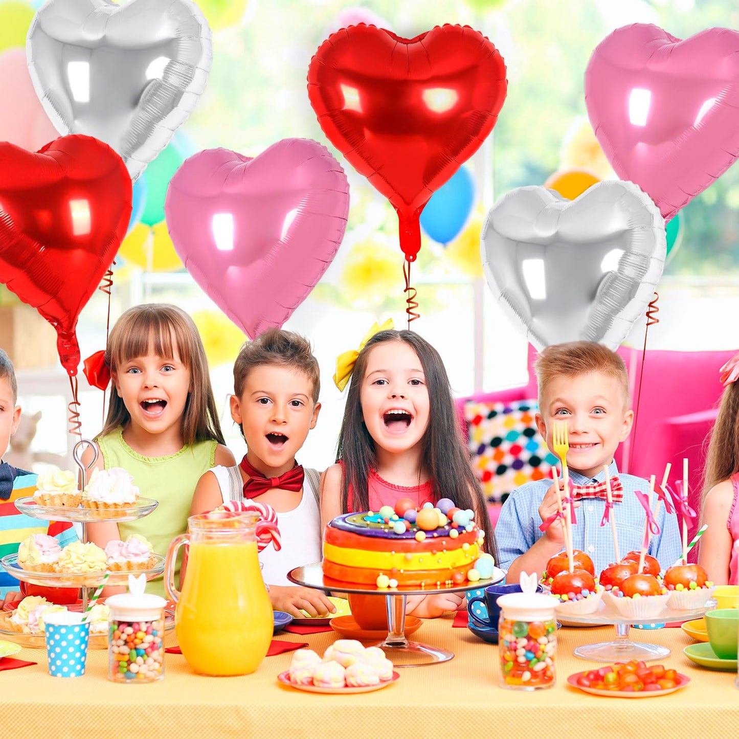 12 Pcs Red Heart Balloons,18 Inch Heart Foil Balloons Love Balloon Valentine Balloon for Birthday Party Wedding Engagement Party Baby Shower Valentine Day Decorations (red)