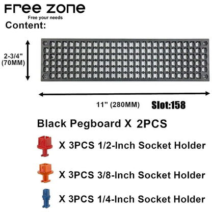 Free Zone Bit Organizer Set (2 PCS, Black) – 158-Hole 1/4 Inch Hex Bit & Drive Bit Storage – Screwdriver Bit Holder (Tools Not Included)