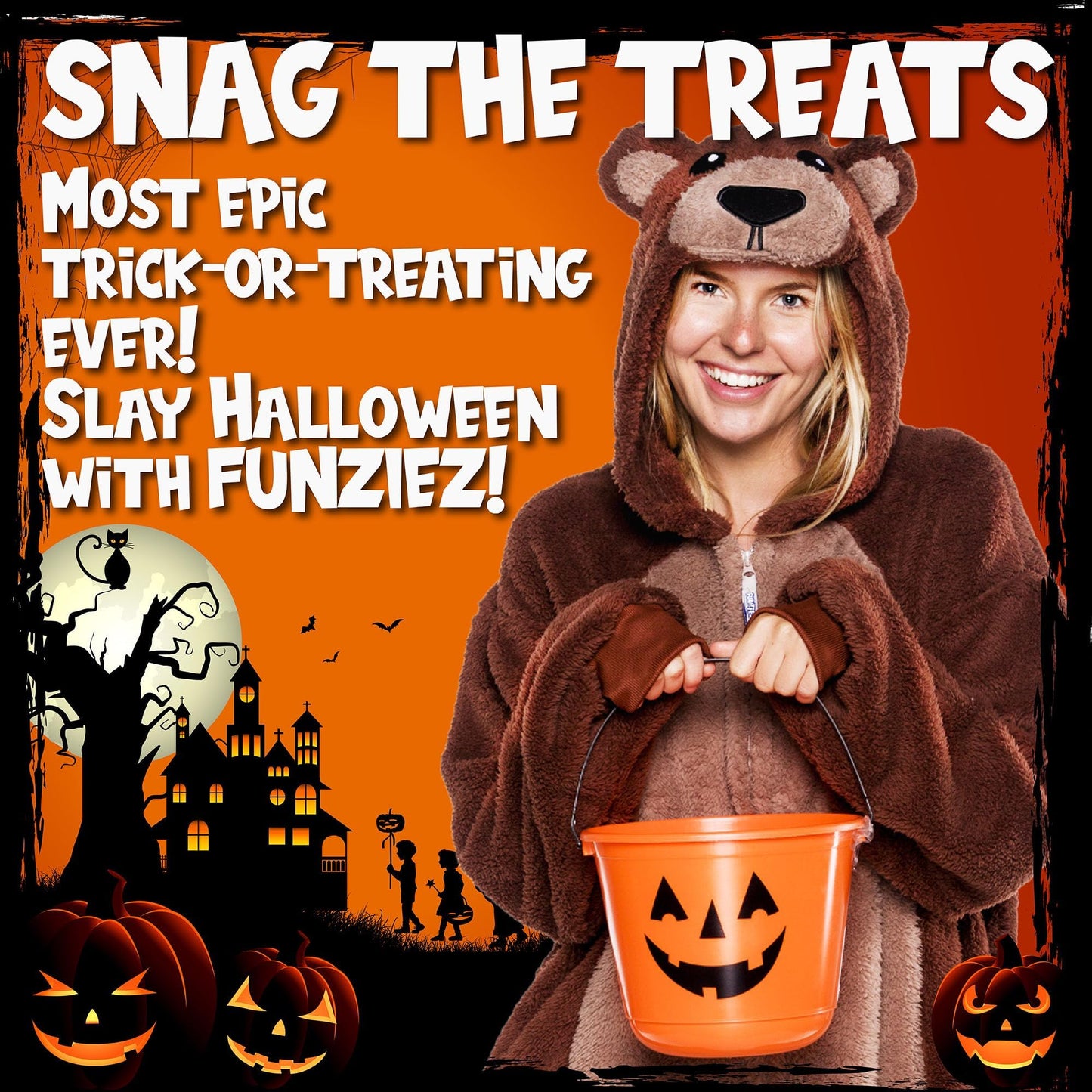 Funziez! Sherpa Bear Adult Onesie - Animal Halloween Costume - Plush Teddy One Piece Cosplay Suit for Adults, Women and Men(Brown, X-Large)