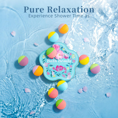 Bath Bomb Gift Set – 10 Handmade Bath Bombs with Natural Ingredients, 5 Aromatic Scents, Relaxing Spa Bombs for Women, Men, and Kids, Best Birthday Gifts for Stress Relief and Relaxation