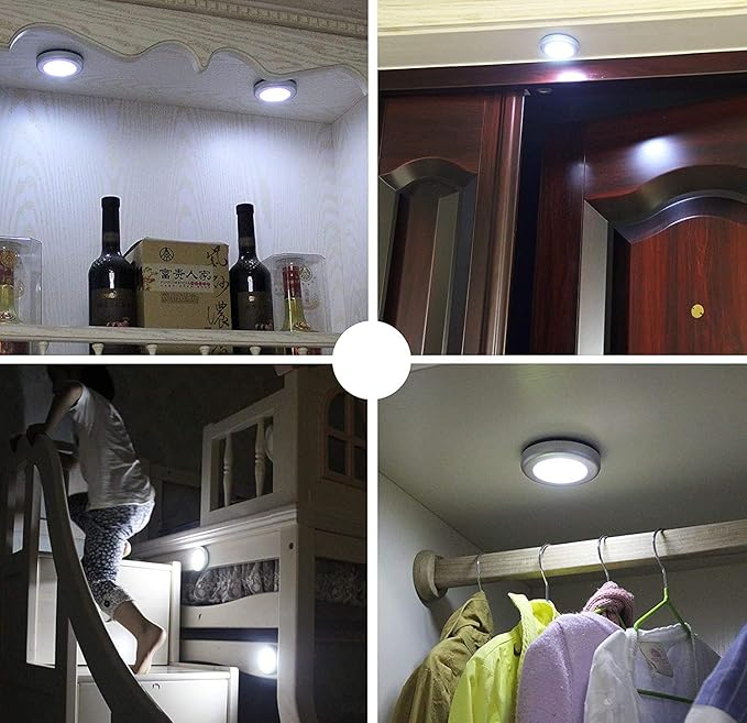 Battery Operated Motion Sensor Light Indoor, LED Closet Lights, Battery Night Light Wireless, Stick on Wall Lamps for Pantry, Cabinet, Wardrobe, Kitchen, Stairs, Steps, Hallway
