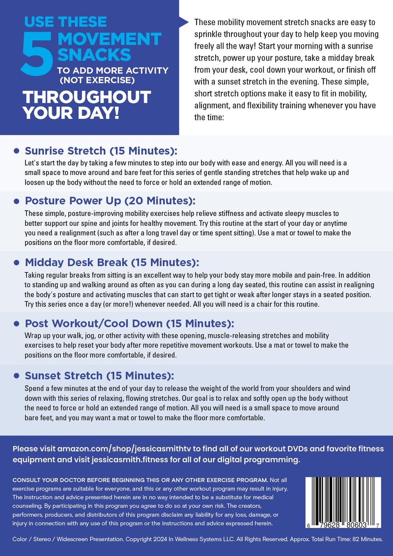 Gentle Stretch and Mobility DVD: At Home Full Body, Gentle Stretch and Mobility Exercises with Jessica Smith