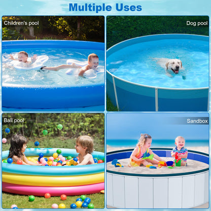 63" Foldable Dog Pool Cover, Round Swimming Pool Cover for Pets Kids Bath Tub, Inflatable Pool,Anti-UV Dustproof Waterproof Pool Safety Cover，Outdoor Inflatable Paddling Cover