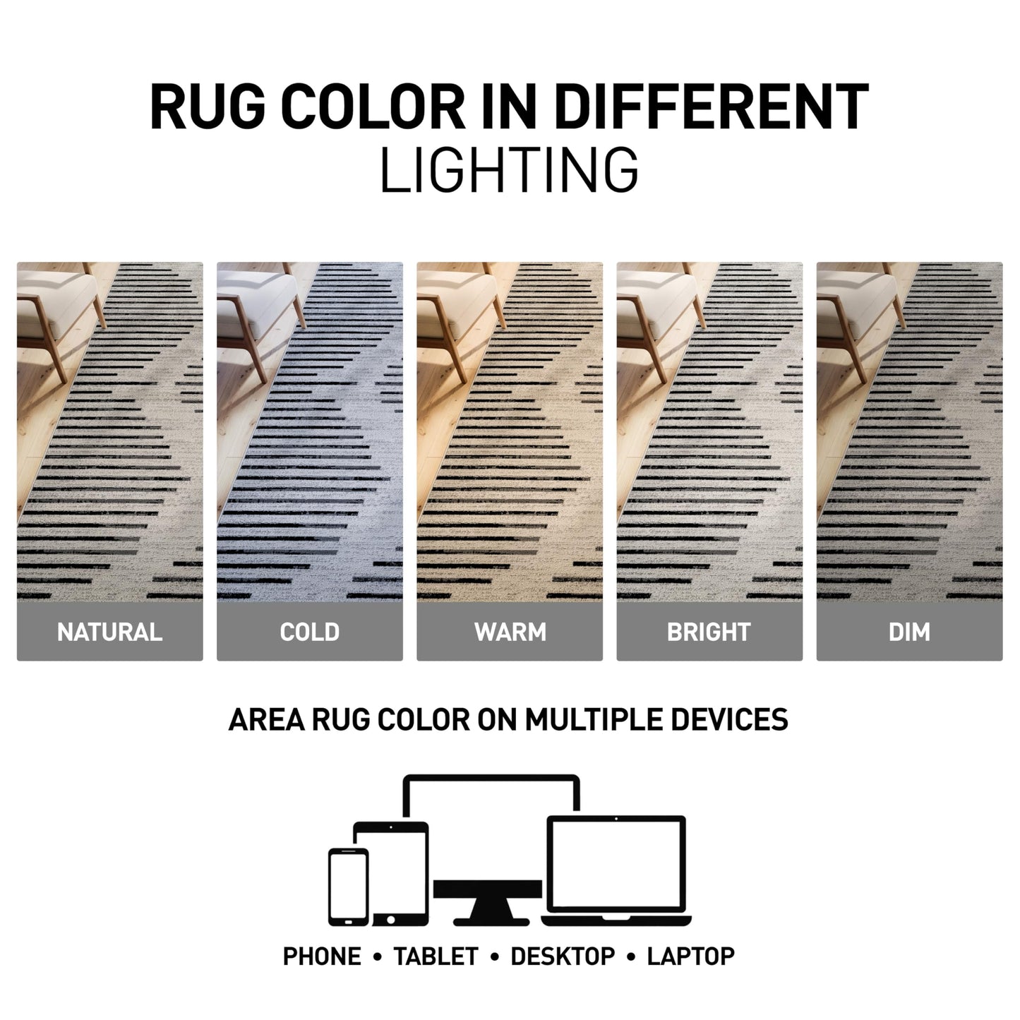 Rugshop Contemporary Abstract Indoor Area Rug for Living Room,Bedroom,Kitchen Rug Low Pile Rug with Jute Backing 5' x 7' Cream