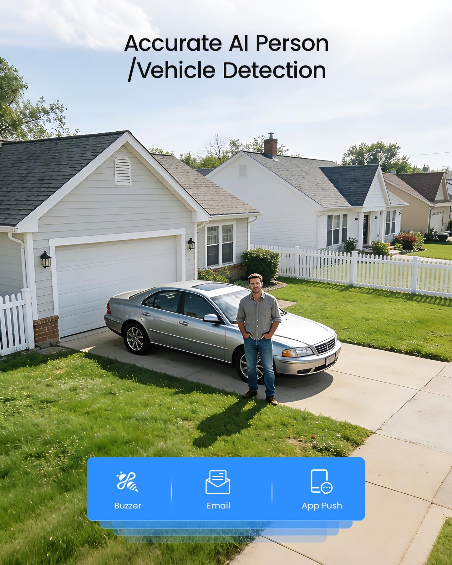 ZOSI H.265+ 16 Channel Security Camera System with AI Human Vehicle Detection, 16CH 1080p DVR and 8 x CCTV Weatherproof Bullet Camera Outdoor Indoor, 80ft Night Vision, 90°Wide Angle (No Hard Drive)