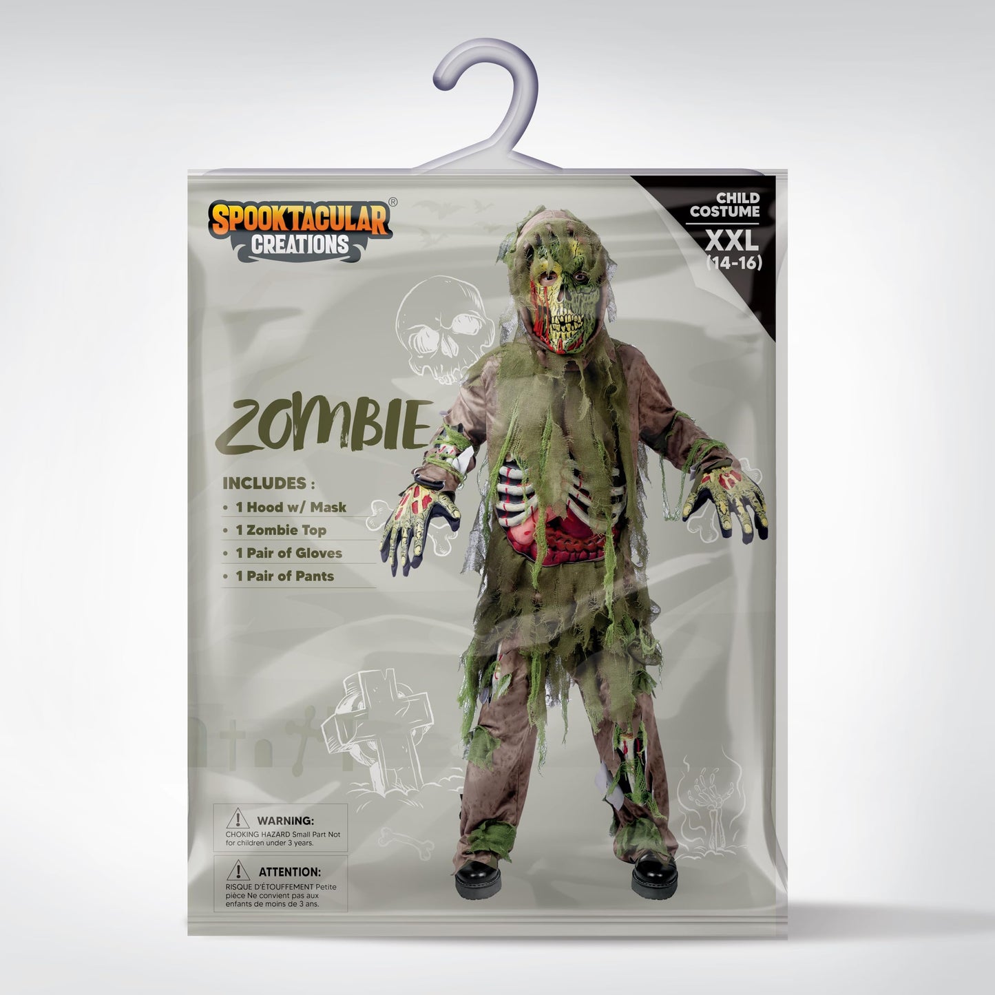 Spooktacular Creations Halloween Swamp Deluxe Skeleton Living Dead Zombie Costume for Halloween Kids Monster Role-Playing-M(8-10yr)