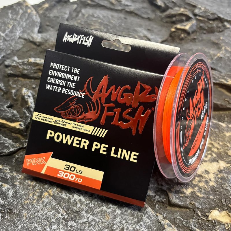 ANGRYFISH 8 Strand PE Braided Fishing Line - Ultra-Strong, High-Visibility - Pink/Orange for Freshwater & Saltwater