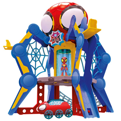 Spidey and His Amazing Friends Web-Spinners Web-Quarters, Kids Playset with Action Figure, Vehicle, and Accessories, Marvel Super Hero Toys, Ages 3 and Up