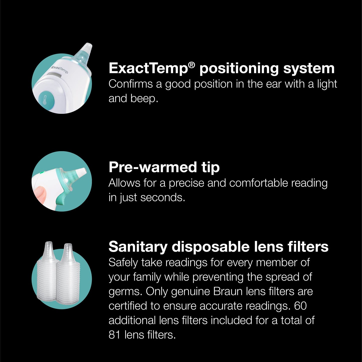 Braun ThermoScan 6 Ear Thermometer with Color-Coded Digital Display, ExacTemp Stability Indicator, Baby and Infant Friendly, No. 1 Brand Recommended by Pediatricians, IRT6515