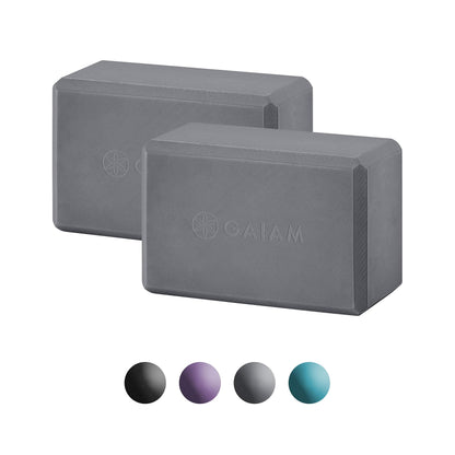 Gaiam Yoga Block - Supportive Latex-Free Eva Foam - Soft Non-Slip Surface with Beveled Edges for Yoga, Pilates, Meditation - Yoga Accessories for Stability, Balance, Deepen Stretches