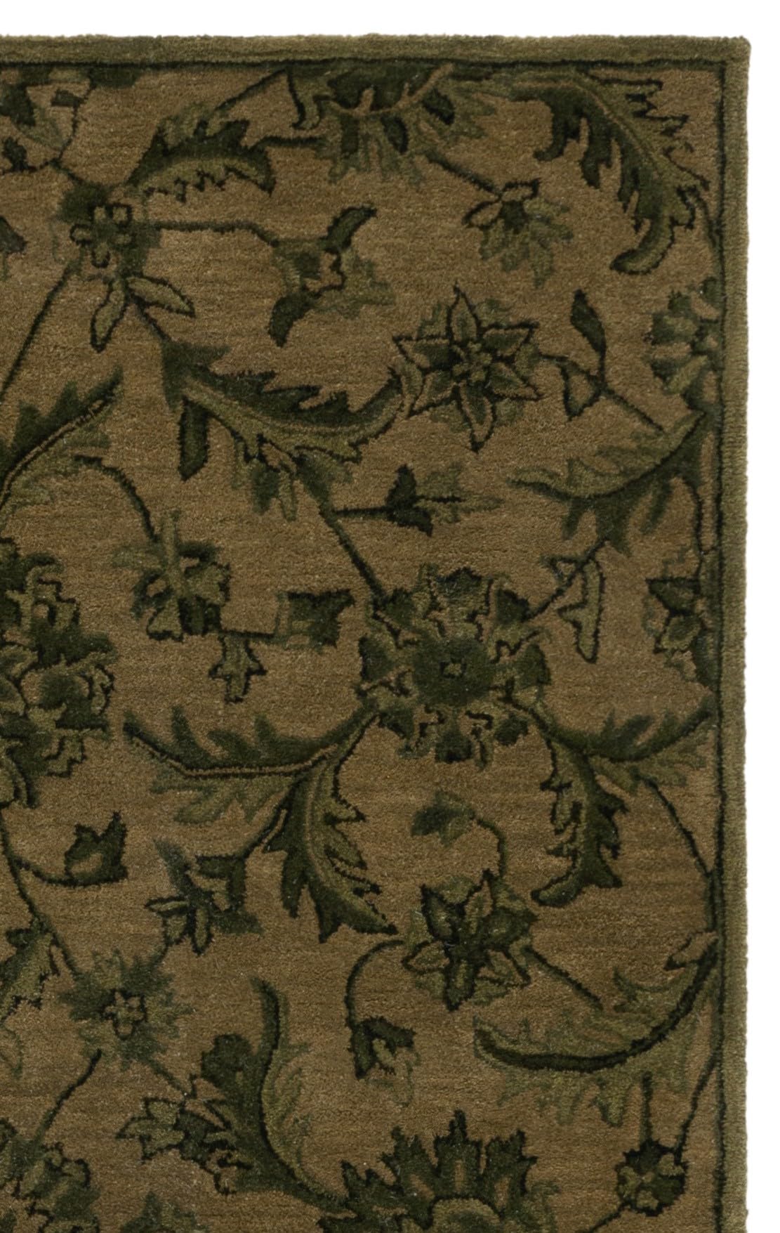 SAFAVIEH Antiquity Collection Area Rug - 6' Square, Olive & Green, Handmade Traditional Oriental Wool, Ideal for High Traffic Areas in Living Room, Bedroom (AT824A)
