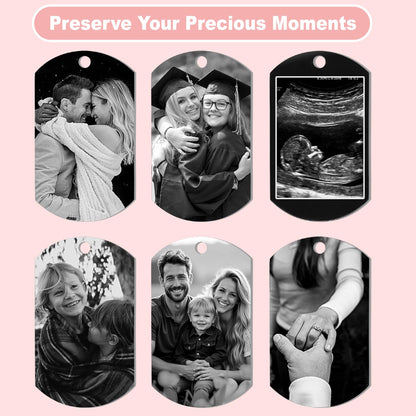 Queenberry Custom Keychain with Picture Personalized Photo Keychain Gift for Wedding Gift for Christmas Dad Men Husband Boyfriend