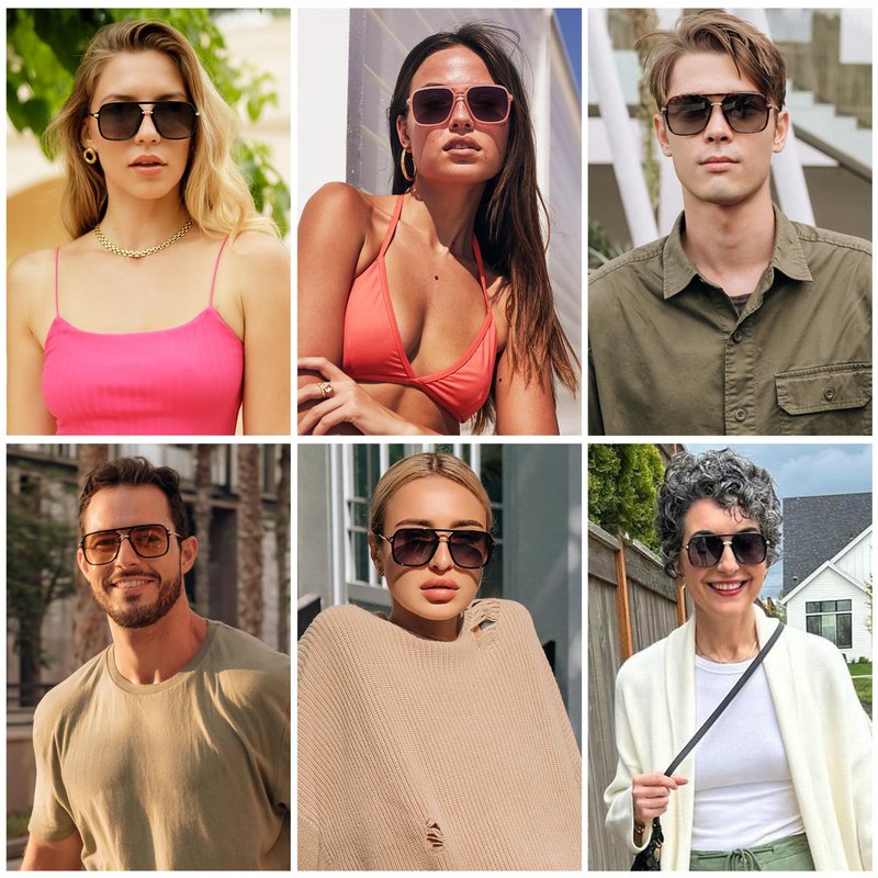 SOJOS Sunglasses for Women & Men, Square, Black Yellow, SJ2229