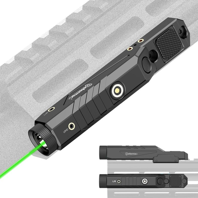 DEFENTAC 1600 Lumens Green Beam Light Combo Compatible with M-Lok/Picatinny for Rifle, Weapon Light with with Momentary Strobe, Rechargeable