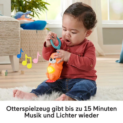 Fisher-Price Glow & Grow Gym Baby Play Mat, Baby Gym Play Mat for Newborn to 3 Year Old with Light Up Musical Otter, Toys and Comfy Baby Mats for Floor Play, Playmats & Floor Gyms Baby Toys, HBP41