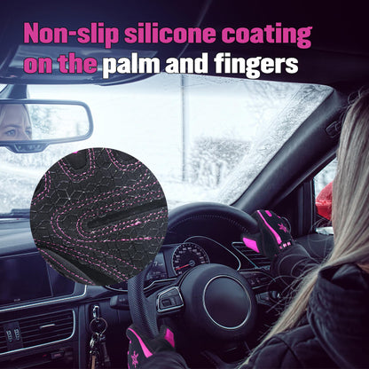 HANDLANDY Womens Winter Work Gloves, Insulated Thermal Working Gloves Touchscreen Warm Gardening Gloves Small