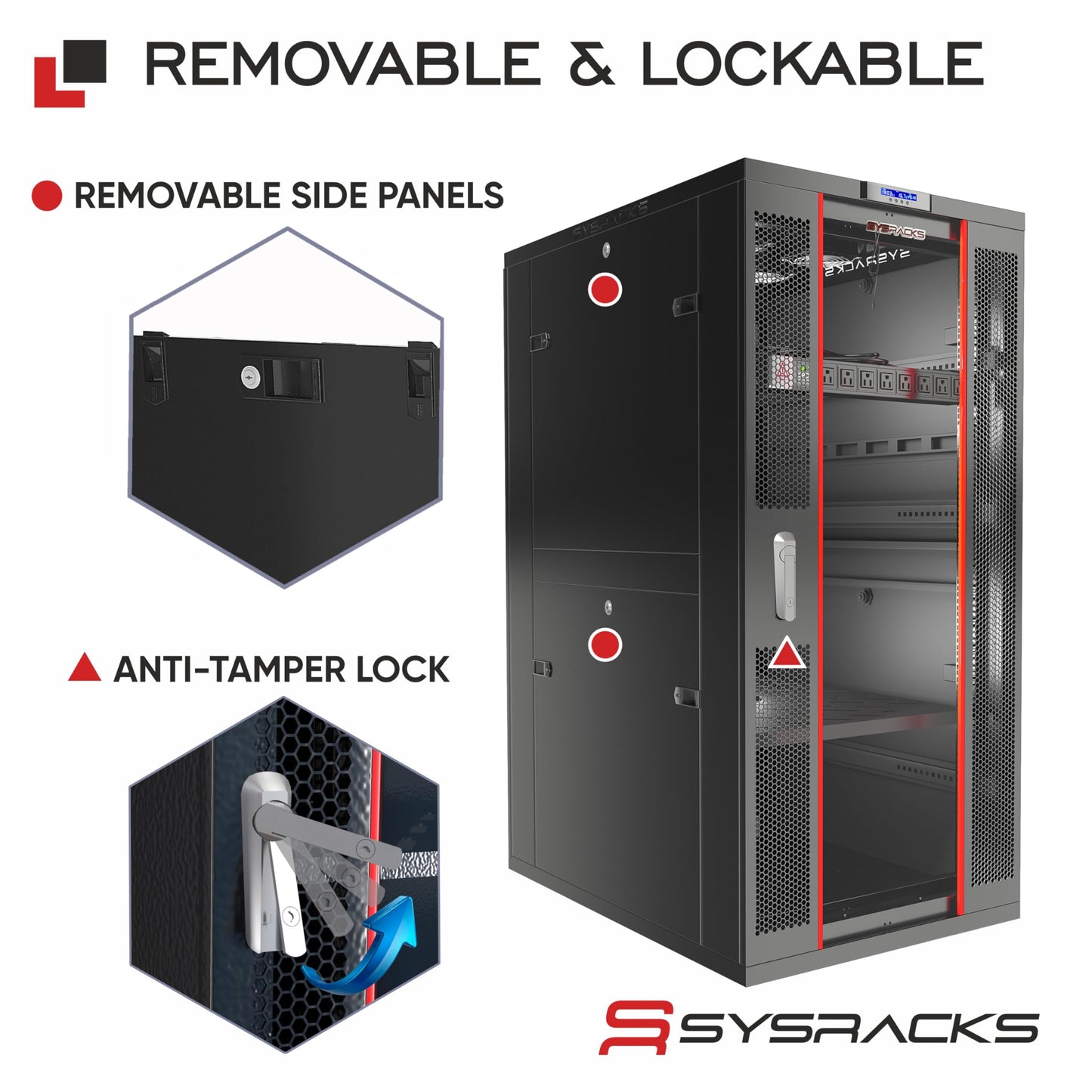 32U Server Rack Cabinet – 24" Deep 19" Network Rack Enclosure, Floor Standing Data Rack with Locking Glass Door, Cooling Fans, PDU, Shelf, 1600 lb Capacity, ANSI/EIA-310 IT Equipment Rack