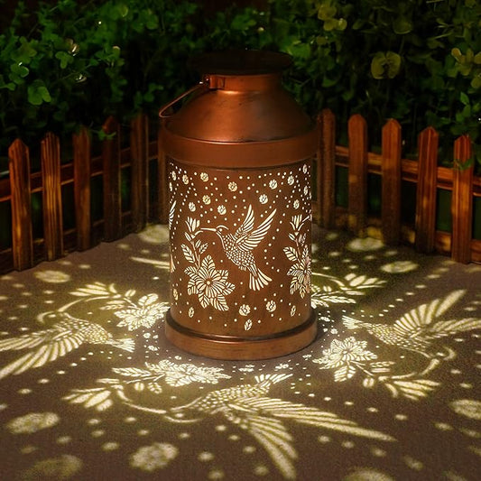 Birthday Gifts for Women, Men, Mom, Hummingbird Solar Lanterns Outdoor Waterproof - Solar Lights Outdoor Hanging Garden Decor for Outside, Patio, Outdoor, Yard, Lawn, Balcony