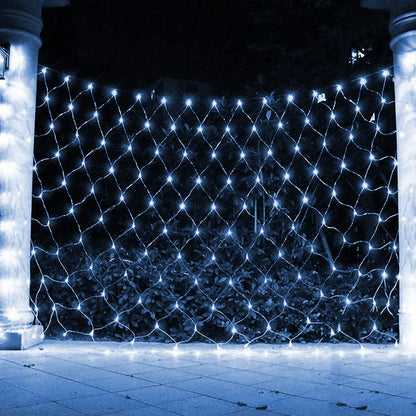 FUNPENY Christmas Net Lights, 9.8ft x 6.6ft 200 LED Clear Wire Mesh Decor with 8 Modes Waterproof Connectable Xmas Decorations for Outdoor Outside Bushes Yard Lawn Patio Tree Garden Party (White)