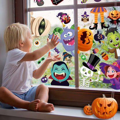 BAYLAY Halloween Window Clings - 10 Sheets Halloween Window Decorations Double Sided Hallowee n Window Stickers