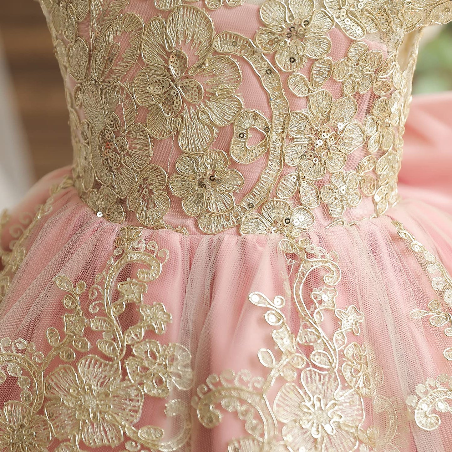 NNJXD Baby Girl Dress Flower Embroidery PrincessTutu Pageant Party Gown 2006 Pink Size(80) 6-12 Months