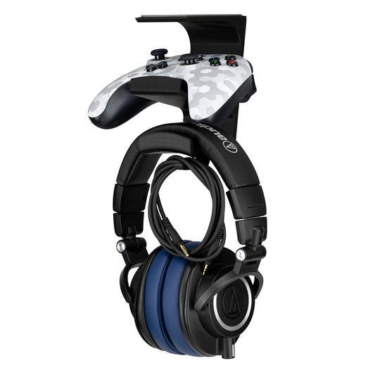 BRAINWAVZ The VULCAN - Under Desk Gamepad Controller & Headphone Hanger Holder Stand - Designed for XBOX ONE, PS4, PS3, PS5, Dualshock, Switch, PC, Steelseries, Steam & More