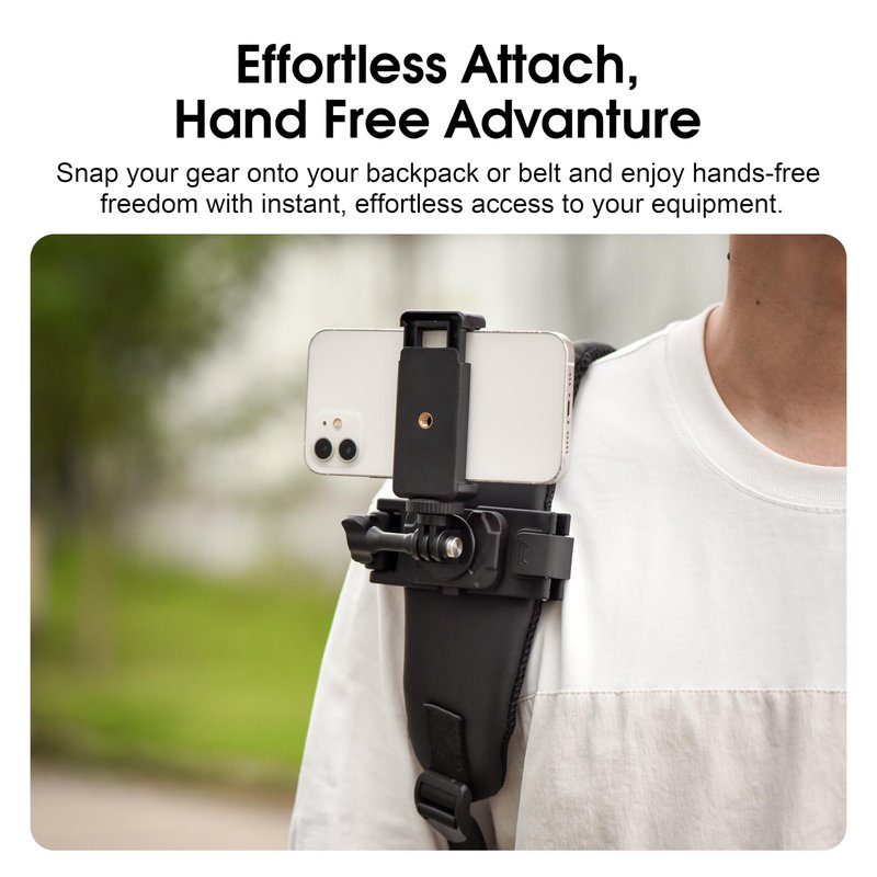 STARTRC VCR Selfie Stick Holster Backpack Strap Clip Mount for Insta 360 X5 X4 Air Go Ultra ACE Pro 2 Ajustable Quick Release for pro Hero 13 12 Max 2 for DJI osmo Nano Action 6 5 Accessories