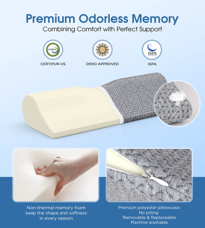 Cervical Neck Pillows for Pain Relief Sleeping, High-Density Memory Foam Pillow Neck for Bolster Support and Shoulder Relaxer, Decompression Devices Orthopedic Roll Pillow for Bed Office