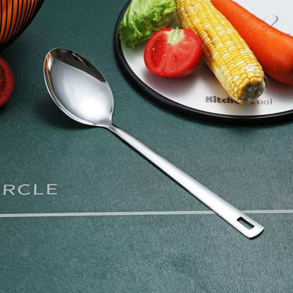 Berglander Stainless Steel Solid Serving Spoon, Non-Stick And Heat Resistant, Dishwasher Safe, Easy to Clean
