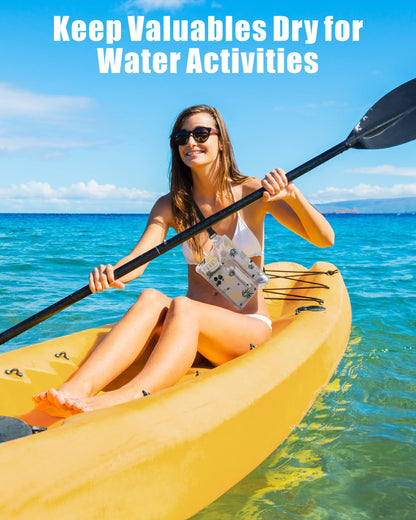 F-color Waterproof Fanny Pack - Waterproof Phone Pouch with Waist Strap - Cruise Essentials 2025 Must Haves Waterproof Pouch Dry Bag Keep Phone Valuables Safe for Beach Kayaking Boating Fishing