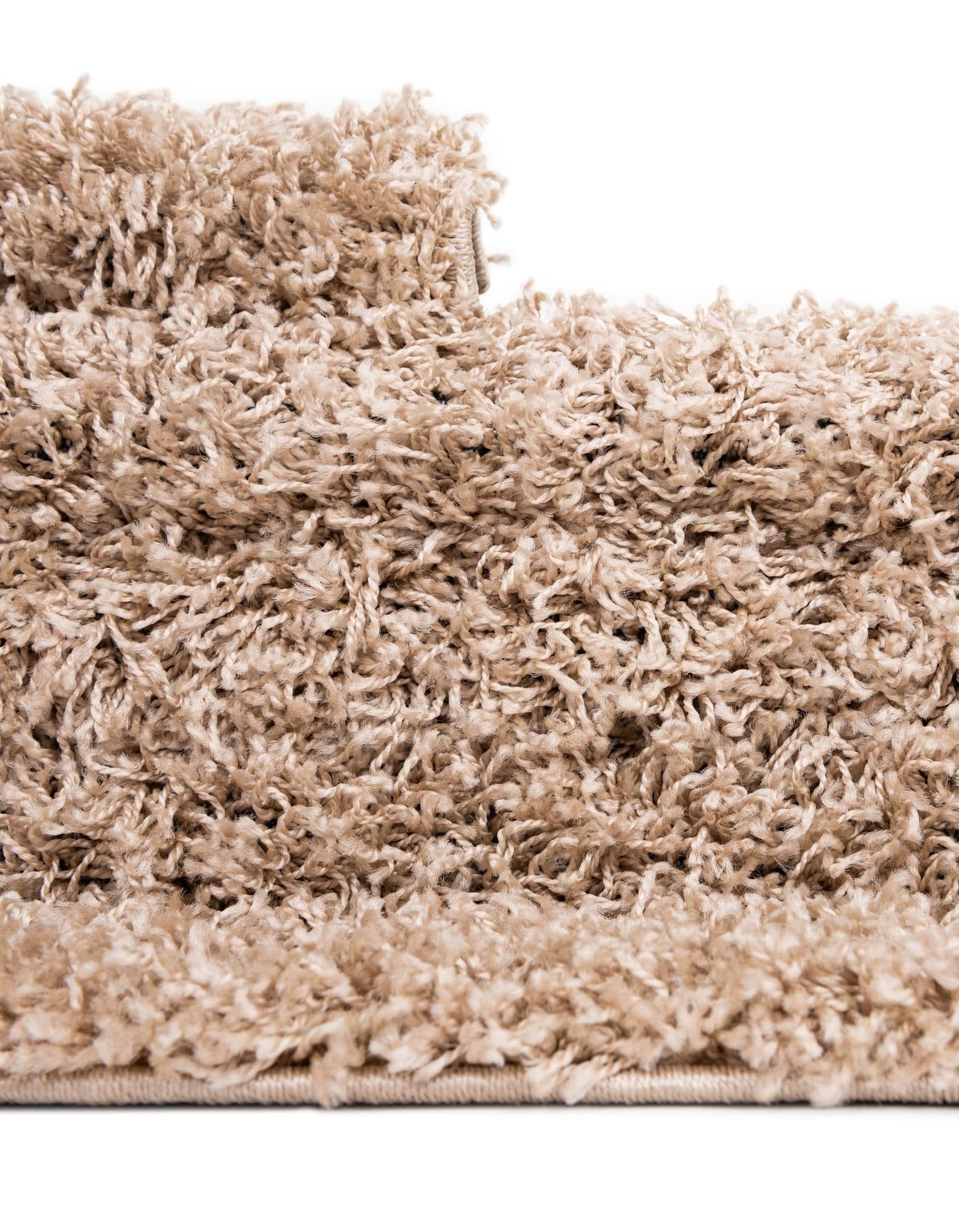 Unique Loom Solid Shag Collection Area Rug (5' 1" Square, Taupe)
