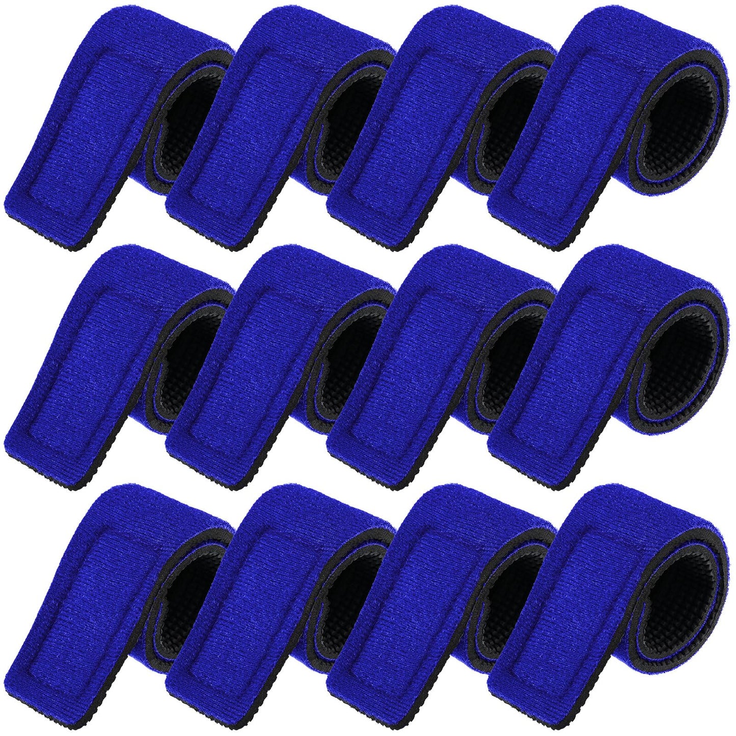 Sumind 12 Pcs Fishing Rod Straps Ties, Fishing Pole Belts Stretchy Straps, Elastic Tackle Ties Cable Holders Fit for Casting Rods, Spinning and Fly(Blue)