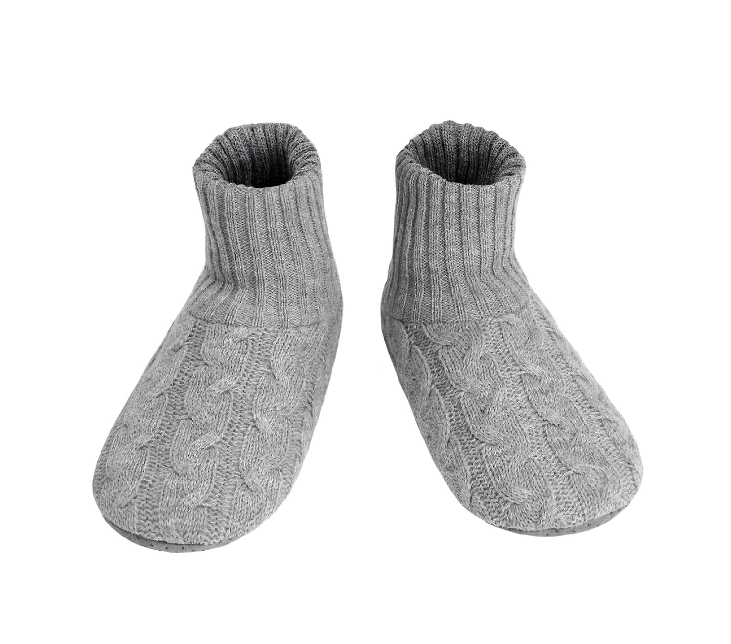 Panda Bros Men's Slipper Socks, Winter Cable Knit Non-Skid Warm Cozy Soft Indoor Socks With Fluffy Sherpa Lined