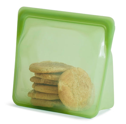 Stasher Premium Silicone Reusable Food Storage Stand-Up Mid Bag, Clear, Microwave, Sous Vide, Dishwasher, Oven and Freezer Safe, BPA Free, Leak-free, Eco-friendly, 56 Oz