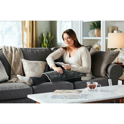 Sunbeam XL Back Neck and Shoulder Heat Therapy 12 x 24 with Auto Shut Off 6 Settings Machine-Washable Comfortable Microplush Fabric - Burgundy