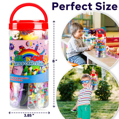 FunzBo Arts and Crafts Supplies Kit for Kids Toddlers Age 4 5 6 7 8 9 - All in One D.I.Y. Crafting Kindergarten Homeschool Supply Set Kids Toys Brithdays Gifts