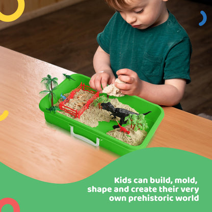 Dazmers DT6599 Dinosaur Kids Toys- Feels Like Magnetic Sand - Complete Set with MOlds and Toys - Safe, Sensory, for Children