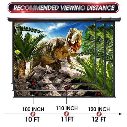 Aoxun 120" Motorized Projector Screen - Indoor and Outdoor Movies Screen 120 inch Electric 4:3 Projector Screen W/Remote Control