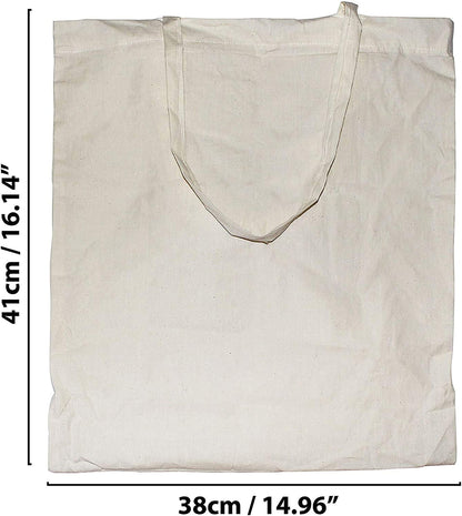 CENTRIX Natural Cotton 10 pack 15 X 16 inch reusable grocery bags, 5.5 oz cotton canvas tote, eco friendly super strong washable great choice for promotion branding and gift