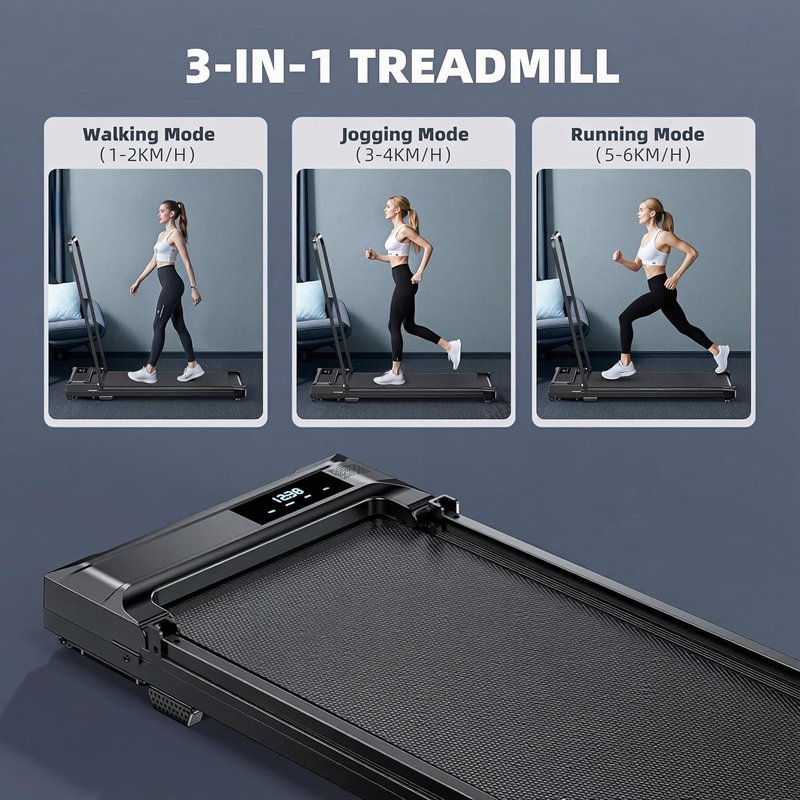 Walking Pad Treadmill for Home - Compact Folding Electric Treadmill with Handle for Small Spaces | Quiet Mini Indoor Design