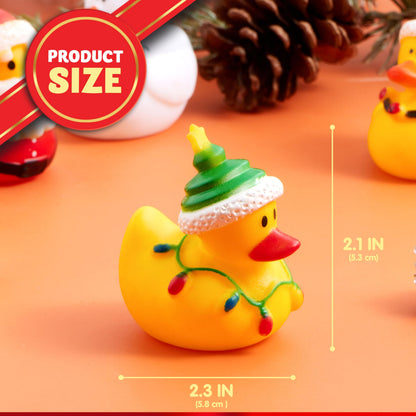 JOYIN 2025 Christmas Advent Calendar Ducks, 24 Days Christmas Countdown Calendar Rubber Ducks, Rubber Ducky Bath Toys for Boys Girls Kids, Xmas Party Favor Fun Gifts