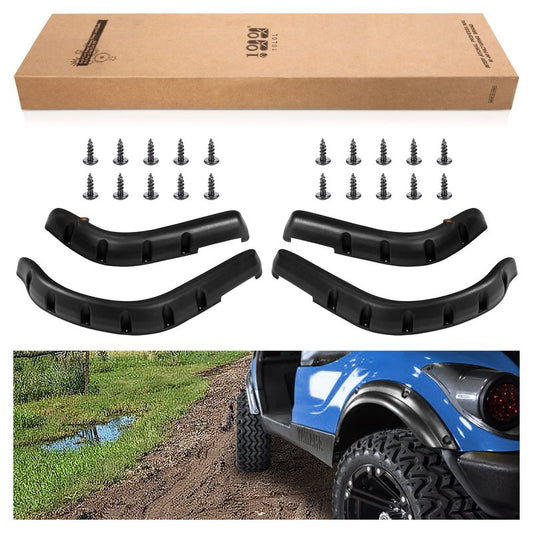 Golf Cart Accessories 4-PCS Fender-Flares Front & Rear for EZGO RXV 2008-2015 Original Models, with Mounting Hardware (Not Fit Modified Carts)
