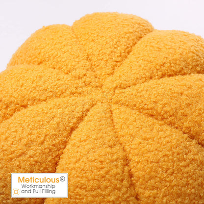 Queekay 2 Pcs Simulated Pumpkin Pillow Plush 3D Cushion Fall Halloween Decoration Pumpkin Stuffed Throw Pillow for Autumn Thanksgiving Christmas Home Sofa(Ginger,11 x 9.5 inch)