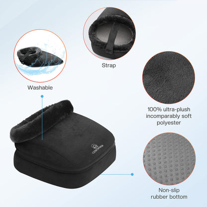 COMFIER Foot Massager with Heat, Electric Foot Warmer,Gifts for Women,Men, Shiatsu Feet Massager Machine for Plantar Fasciitis,Neuropathy, 2-in-1 Foot & Back Massager, Foot Heater