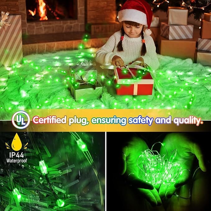 KNONEW 400FT Outdoor Christmas Fairy Lights Plug in,1200 LED String Lights Outdoor Waterproof 8 Modes Memory Times for Wedding Bedroom Walls Garden Trees Decoration(Green)